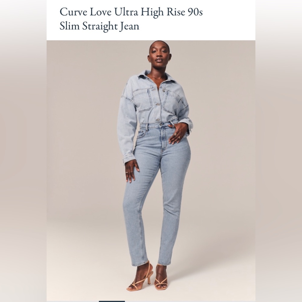Abercrombie & Fitch Curve Love Ultra High Rise 90’s Slim Straight Size 30 R